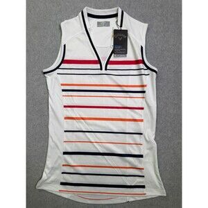 Callaway Opti-Dri Sleeveless Golf Polo Women’s Small UPF 50 Striped NWT